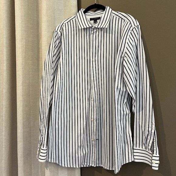 Men's Banana Republic Deep Purple/Plum striped Long Sleeve Button Down, Size XL - Picture 1 of 7
